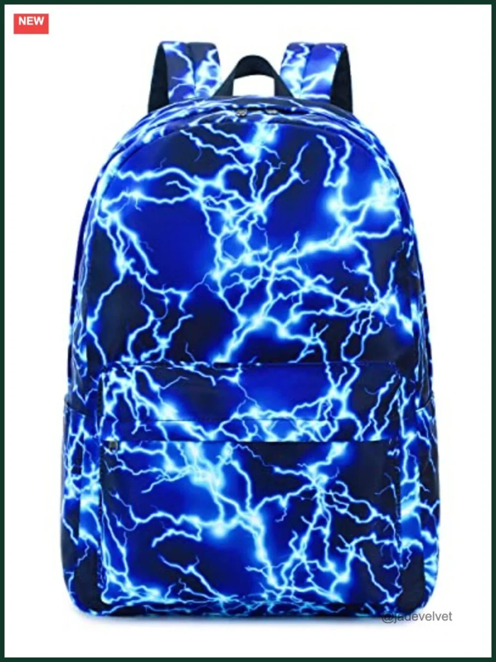 Lightning Pattern Backpack with Waterproof Nylon, Fits 15.6 Inch Laptop, Padded